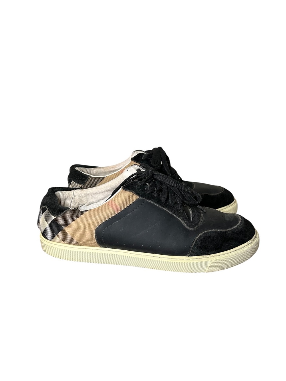 Burberry Cloth Low trainers sneakers Tan Check Logo-Print - size 45 (US 11.5)